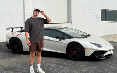 Los Angeles man treats himself to a new Lamborghini Aventador for his 24th birthday after year long wait
