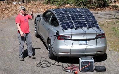 Man added a solar roof to his Tesla Model 3 to see if he could charge his car for free, and it worked