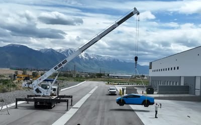 Cybertruck was dangled in the air by a crane and the only thing holding up the $100k truck was Tesla glue