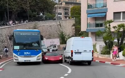 Lamborghini driver pulls off risky move in Monaco that leaves everyone with hearts in mouths