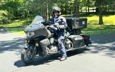 Navy veteran has ridden his motorcycle 125k miles in 125 days crossing 48 states and still isn't done yet