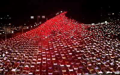 Beijing's '50-lane highway' turns into a sea of cars as traffic reaches unprecedented levels