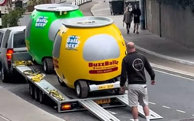 Dublin traffic just got weirder with Texas-born BuzzBallz driving around as giant cans
