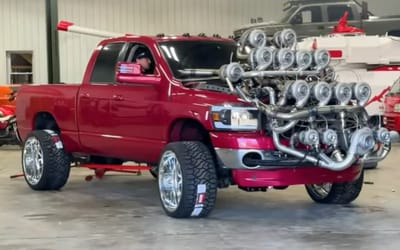 Indiana man installed 17 turbos on his truck to make it 38,000HP but it ends somewhat predictably