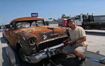 Burnt Chevy Bel Air is hiding a big surprise under the hood