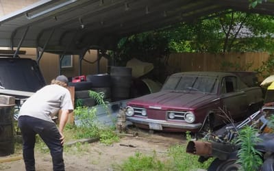 Mold ridden Plymouth Barracuda left untouched for 22 years