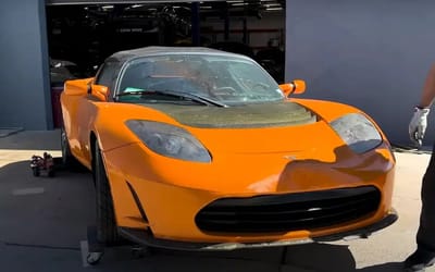 A look at the Tesla Roadster left in crate for 13 years