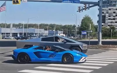 Cybertruck takes on Lamborghini Aventador in Virginia drag race to surprising results