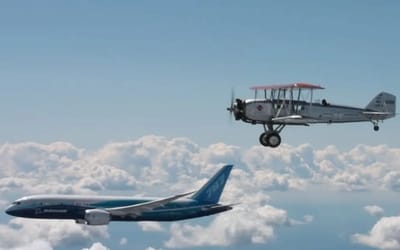 Boeing 787 flew in formation with its oldest ancestor and it was spectacular to see