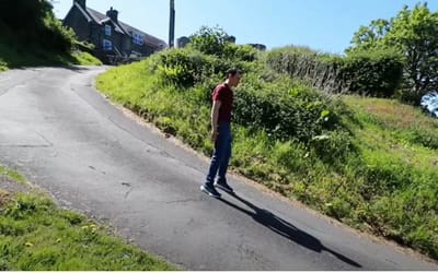 Man visits steepest street in the world to see how difficult it is to drive on