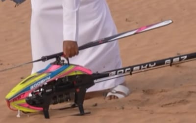 Dubai man puts a scarily powerful motor in an RC helicopter and it shoots up to the sky so fast it looks fake