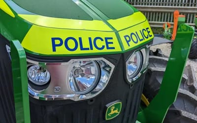 The world's weirdest police car is a huge tractor in a tiny UK village