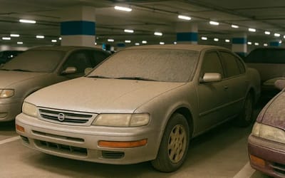 Nissan Maxima abandoned in shopping mall garage in 2022 now has parking fee far exceeding the car’s value