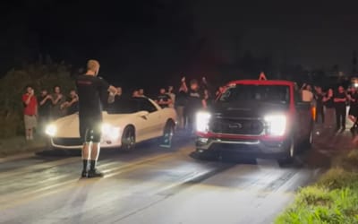 New Jersey man driving 1100-HP Ford F-150 Twin Turbo calls out everyone he sees for a street race and it doesn't always go to plan