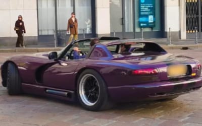 Man walking around Milan ends up seeing one of the most unlikely cars to spot in Europe with some unusual mods thrown in