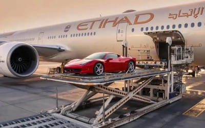 Etihad Airways launched service to fly supercars abroad