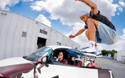 An F1 boss and skateboard pro shook up Miami with one wild trick