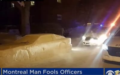 Canadian fools cops with full-sized DeLorean made out of snow but the officers had the last laugh