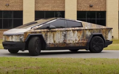 Tesla Cybertruck wrap to make it look like a rust bucket might be too far