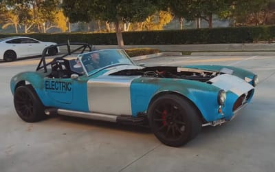 US electric car shop owner created a Tesla Plaid-powered AC Cobra that’s an EV monster