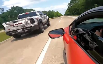 A Ram 1500 TRX drag raced a Lamborghini Huracan Tecnica and there was a surprise no one expected