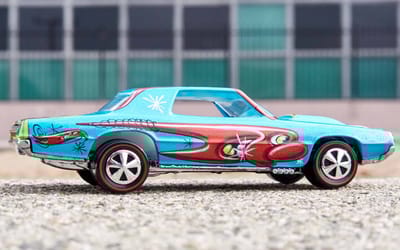 This 1970 Ford Thunderbird by Kenny Scharf has been turned into an outrageous Hot Wheels die-cast car