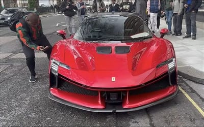 The first Ferrari SF90 XX Stradale to arrive in London immediately caused a scene