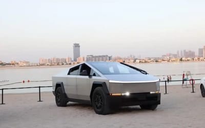 The first Cybertruck to reach Dubai is just parked on the beach