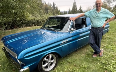 Rusty 1965 Ford Falcon transformed into 280hp electric van using Mach‑E parts