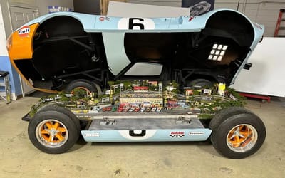 Hidden inside this 1969 Ford GT40 race car is a secret slot car track