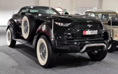 The world’s largest Ford Mustang is a Ram truck underneath, commissioned by the UAE royal with a passion for supersized cars