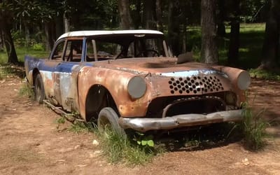 Old race cars left behind to collect dust on once-famous racetrack in North Carolina