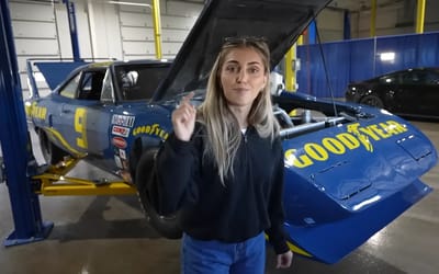 Woman fixing up abandoned Plymouth Superbird NASCAR gets a call from Goodyear Corporate asking to see it