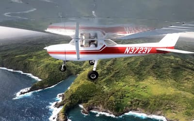 Cessna 150 can’t fly from mainland USA due to fuel limitations so these guys dissembled, shipped, and then rebuilt it in Hawaii