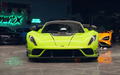 Car collector was like a kid on Christmas as their $3,000,000 Hennessey Venom F5 Revolution was delivered