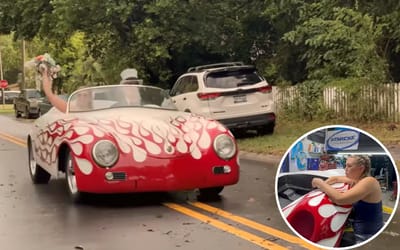 A South Carolina bride built her own Porsche 356 and used it for her special day
