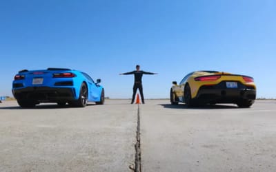 Chevrolet Corvette Z06 vs. Maserati MC20 Cielo drag race is the battle of America vs Italy