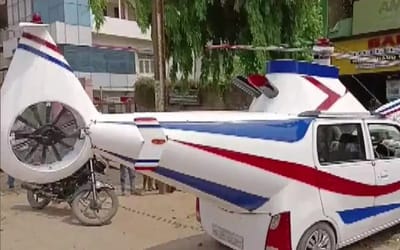 Indian man turns modest hatchback into helicopter-like car