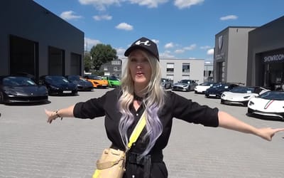 Supercar Blondie visits $50M luxury car collection and its owner ends up challenging her to take a Bugatti Chiron through a Burger King drive-thru