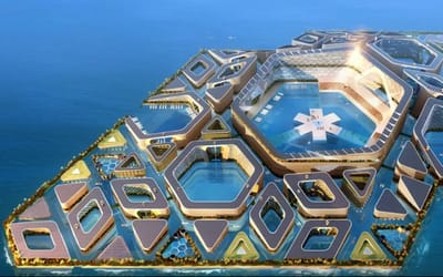 Inside futuristic design for floating city in China with underwater streets