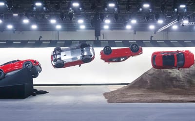 Jaguar launched its E-PACE SUV by throwing it into an incredible 270-degree barrel roll and it looks like it's broken physics