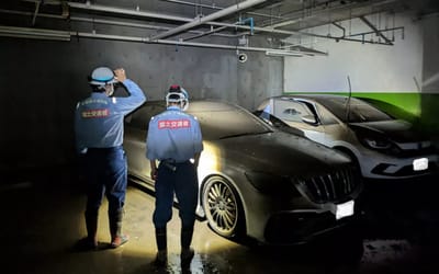 Hundreds of cars in Japan totaled in flood as parking lot becomes a lake