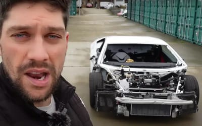 YouTuber buys a wrecked Lamborghini Huracán missing wheels and suspension, attempts to drive it but it goes unsurprisingly unsmooth