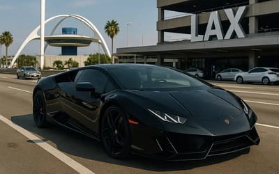 Son surprised at LAX as dad pulls up in Lamborghini and he doesn't know it's him in heartwarming clip