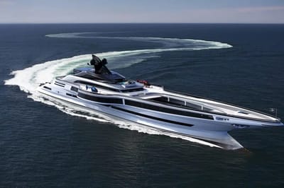 This Lazzarini superyacht concept has a sunken pool and a garage for supercars