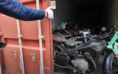 Man unboxes 40-foot container from Japan holding some of the rarest motorcycles you’ll ever see