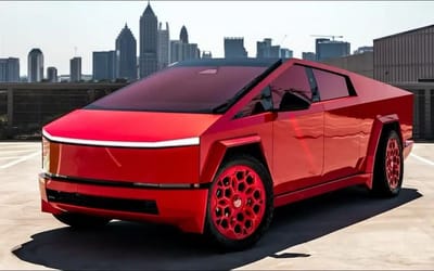 Lil Baby has showed off his unique customized red Cybertruck