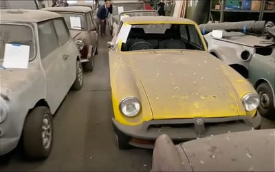 Man explores the UK’s biggest barn find collection of 175 extremely rare cars in London