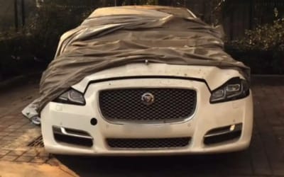 Luxury Jaguar XJ-L worth $142k is found abandoned and left to rot on streets of India