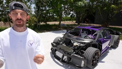 Mat Armstrong adds $700,000 bodykit to wrecked Bugatti Chiron Pur Sport at Miami workshop after Bugatti refuses to help and it becomes major challenge